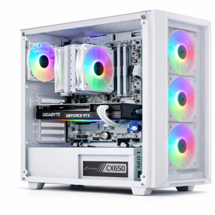 PC Gamer Blanco RTX 5060 + Ryzen 5 5500 | 32GB RAM + 1TB SSD | Potencia y Estilo para Gaming Pro